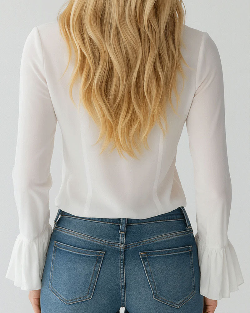 Bluse Klokkermet Ensfarget Rysj