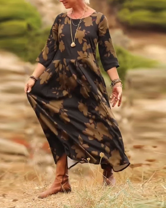 Kjole temperament retro trykt