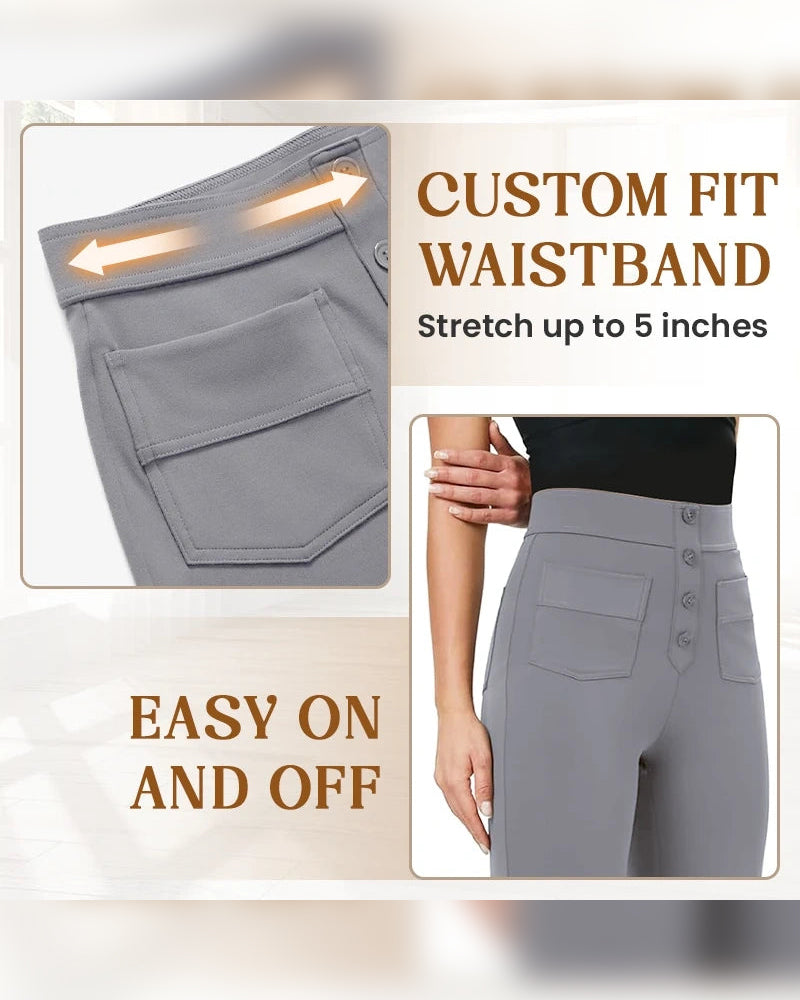 Bukse Høyhalset Knapping Vide Ben