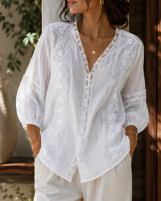 Bluse V-Hals Enfarget