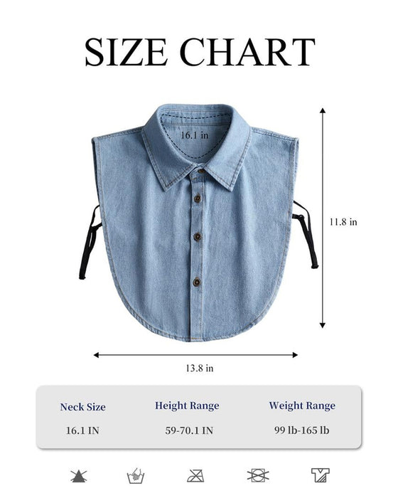 Krage Klassisk Edgy Denim Falsk