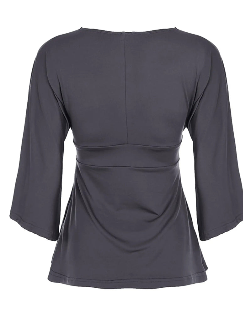 Topp Sexy Dyp V-Hals Kortermet