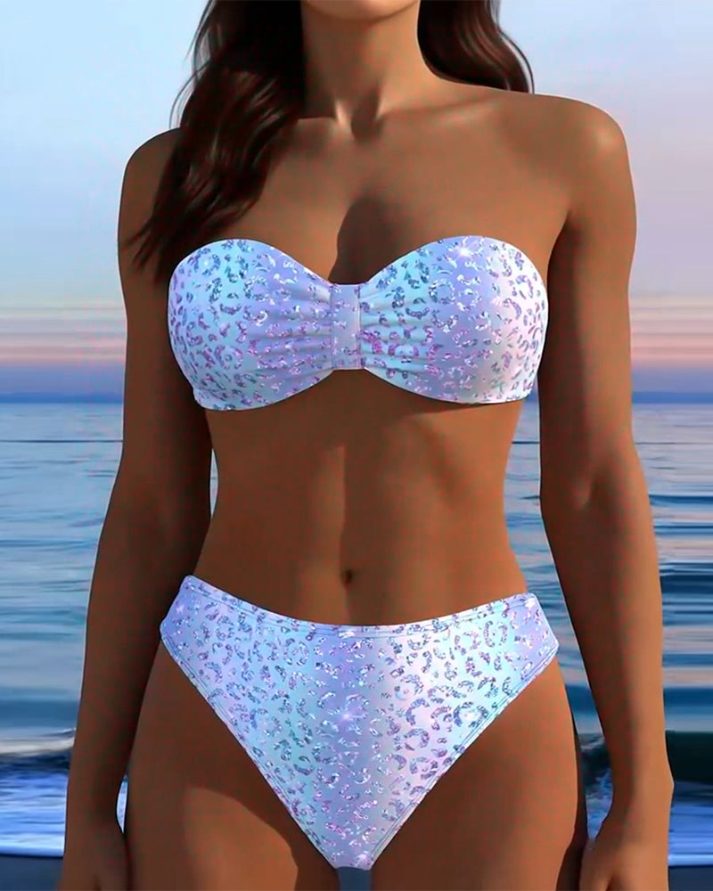 Bikini Leopardmønster Bandeau