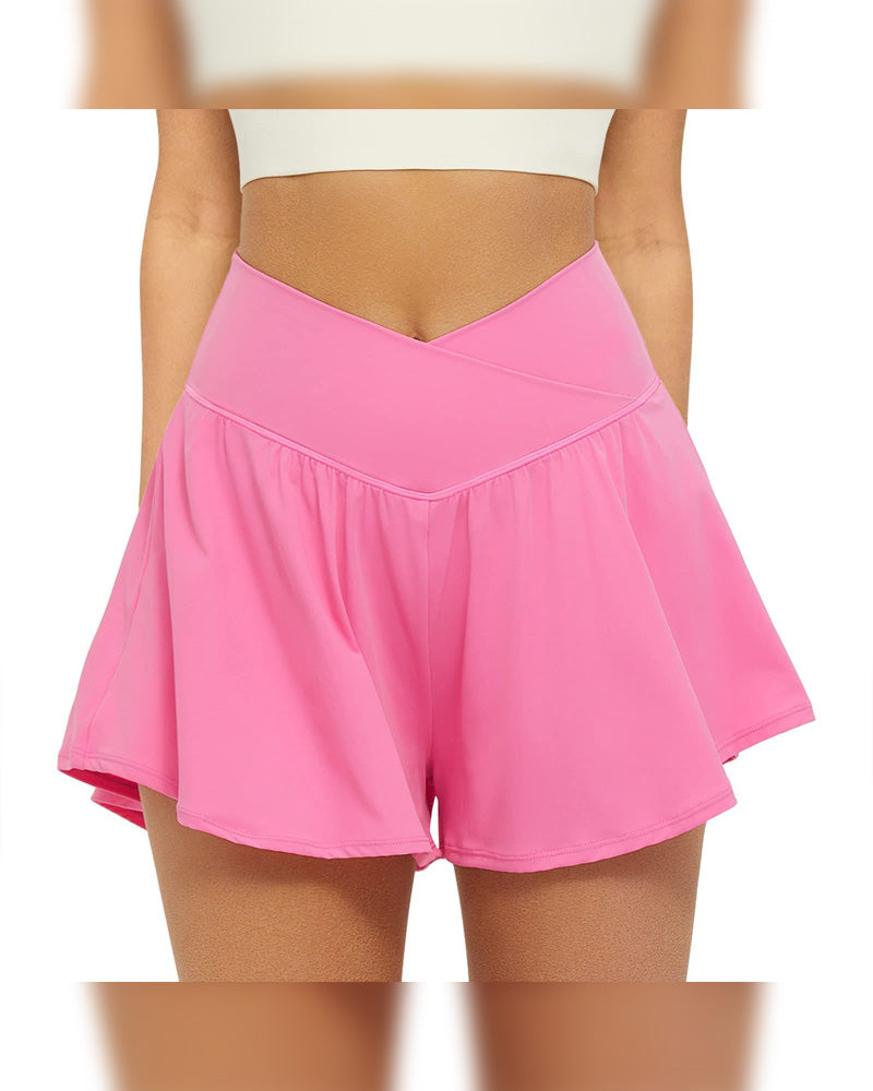 Shorts Med Høy Midje Ensfarget