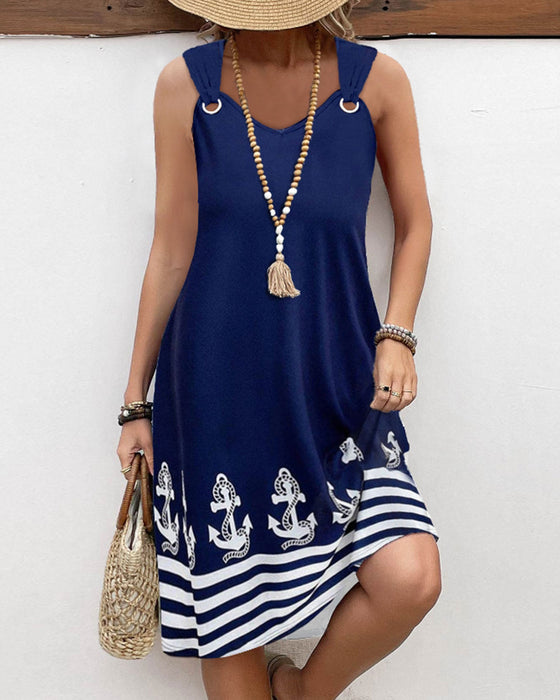 Uformell buksesele med lappeteppe stripete kjole