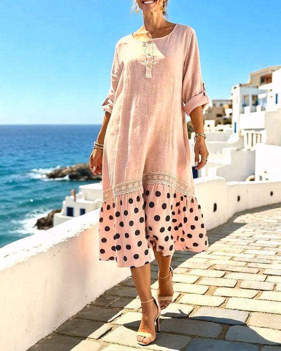 Kjole Prikket Modisk Løs