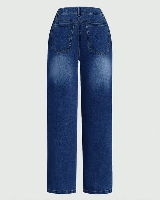 Jeans Multi-Knapp Vasket Løs