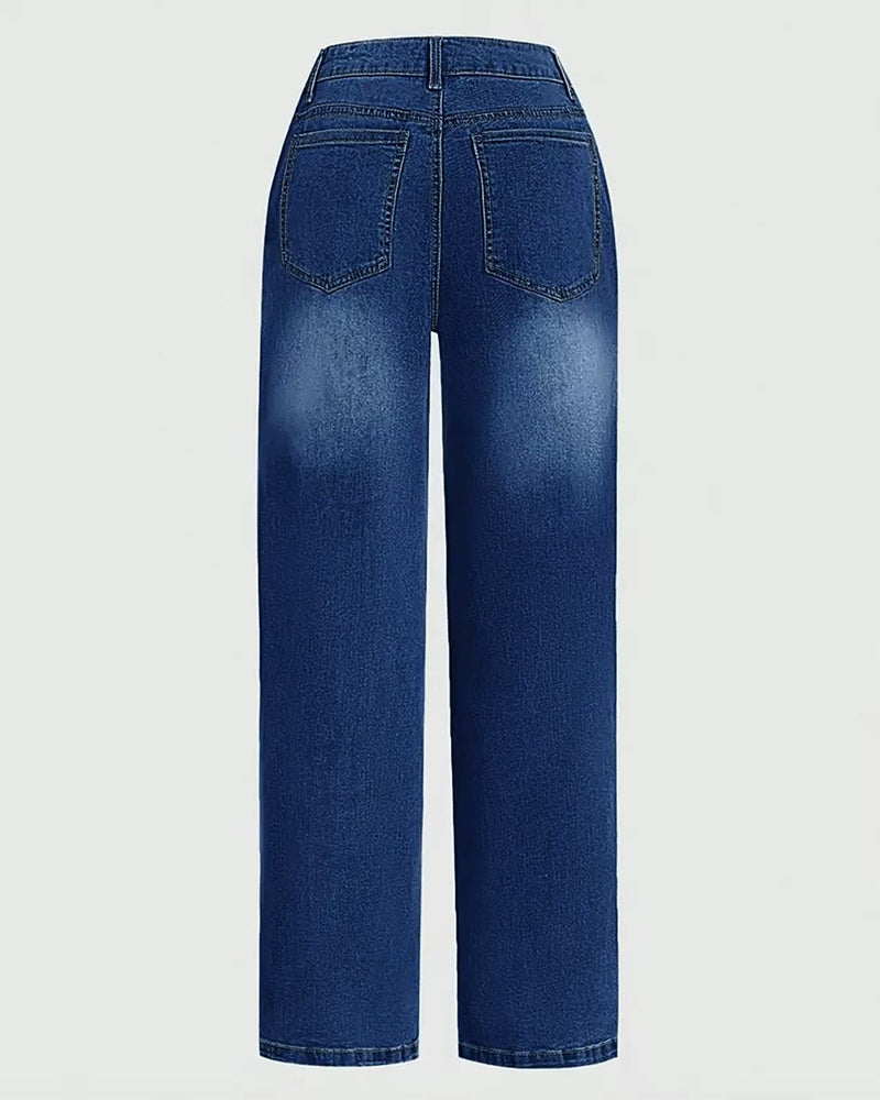 Jeans Multi-Knapp Vasket Løs