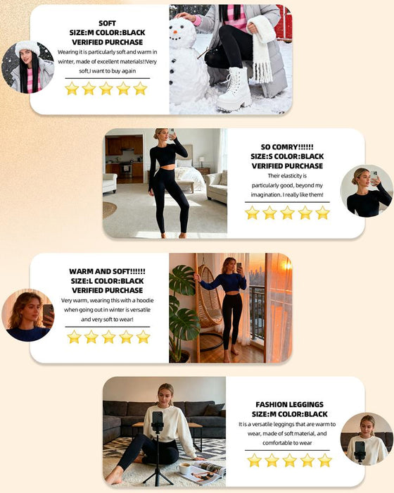 Leggings Varm Høy Midje Koselig Fôret