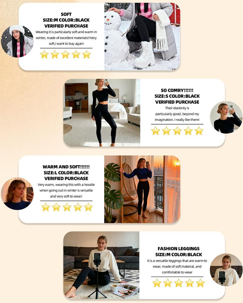 Leggings Varm Høy Midje Koselig Fôret