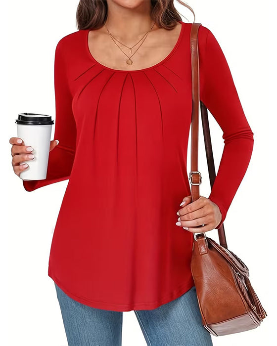 Topp Behagelig Innebygd Bh Plissert Casual