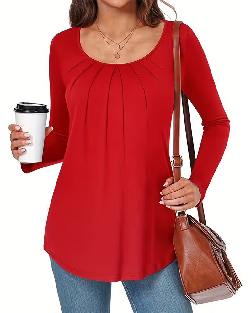 Topp Behagelig Innebygd Bh Plissert Casual