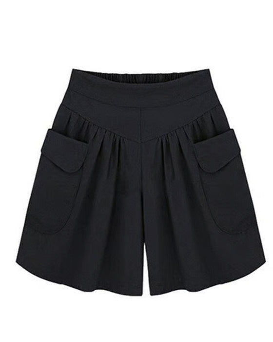 Shorts Løse Høy Midje Slankende