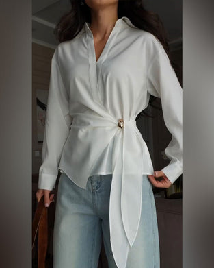 Bluse Enfarget Med Belte