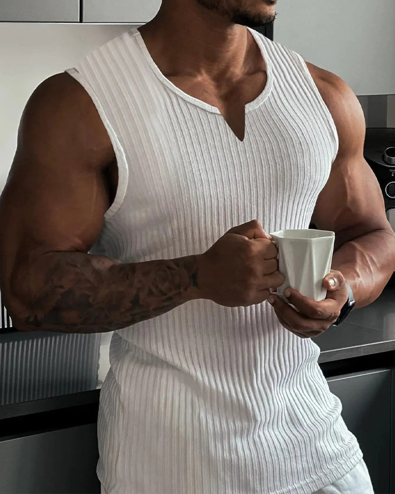 Herrer Tanktopp Ensfarget Sport Avslappnet