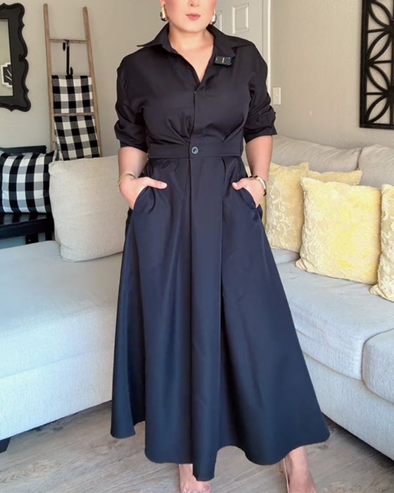 Skjortekjole Lapel Midje