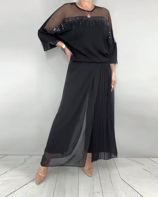 Bluse Mesh Spleising Løs