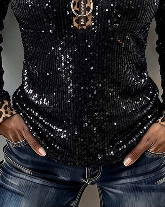 Topp Stilig Leopard Patchwork Glidelås