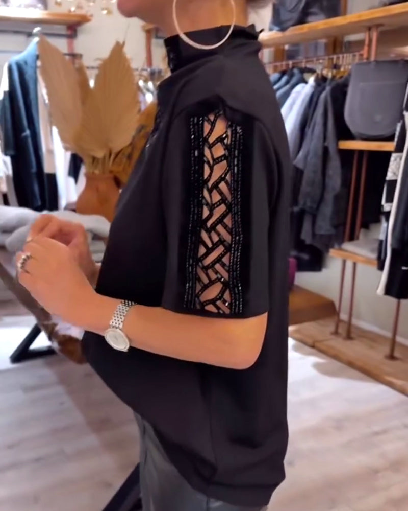 Topp Modisk Kortermet Hullkrage