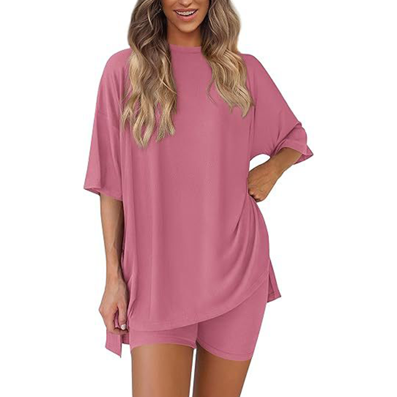 Sett Med Avslappet Passform I Ensfarget Casual Stil