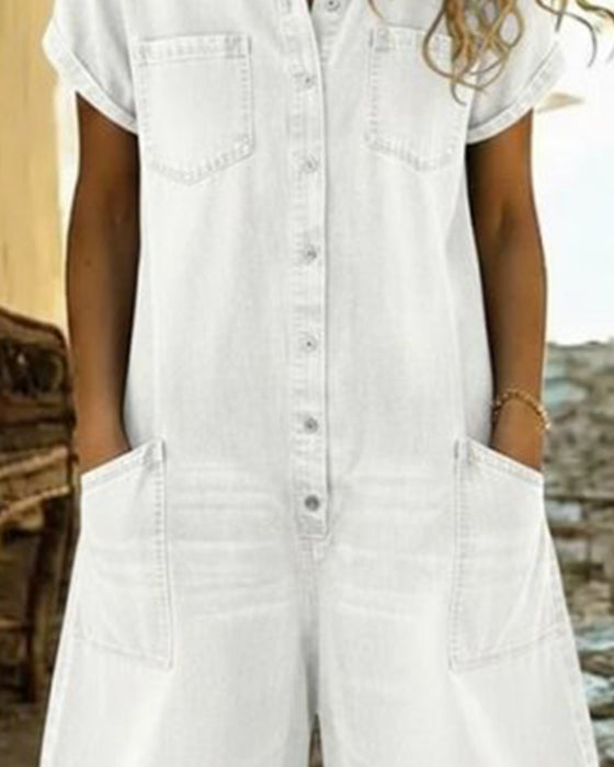 Kjeledress Denim Kort Erme