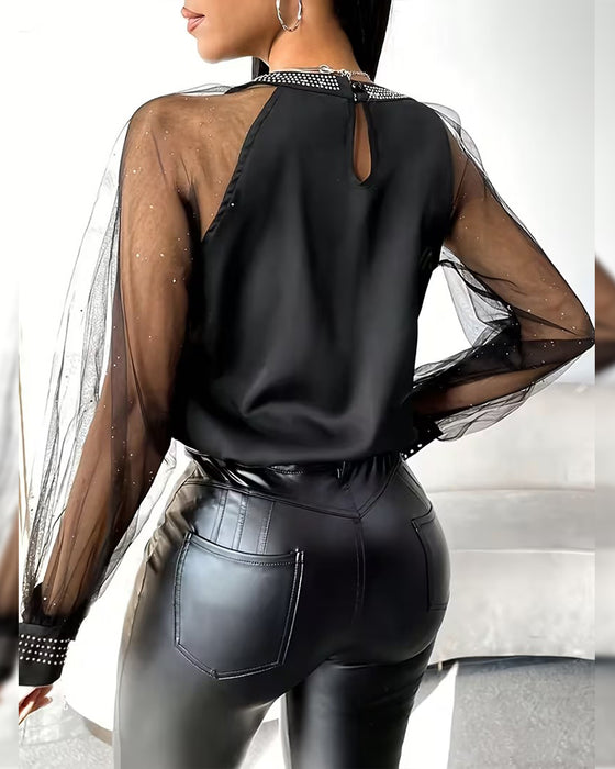 Bluse Hette Rinsten Mesh Langermet Modisk