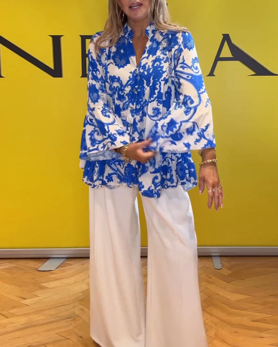 Langermet bluse med fresh print