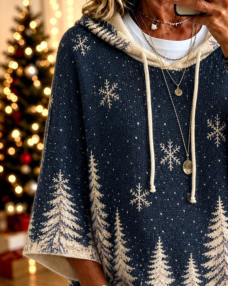 Pullover Hette Snøfnugg Juletre
