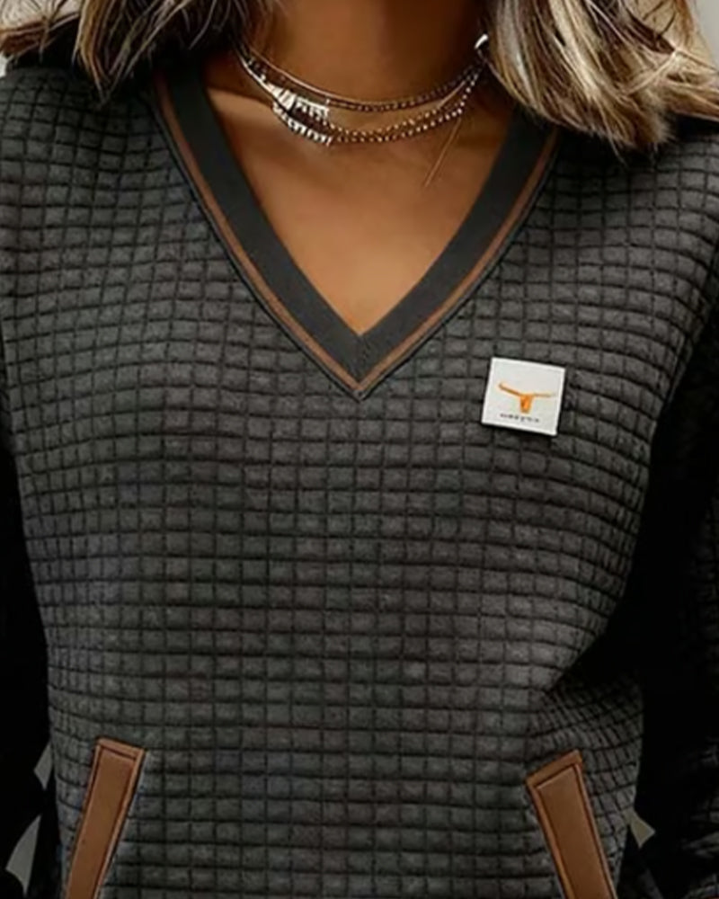 Casual Genser Med Lange Ermer Og V-Hals