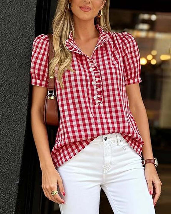 Bluse Rute Puff Kortermet