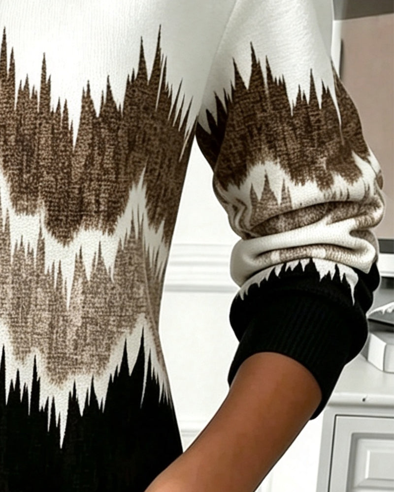 Sweatshirt Casual Trykt Langermet