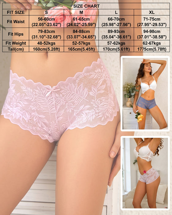 Dame 8-Pack Sexy V-Midje Kniplingscheeky-Trusse