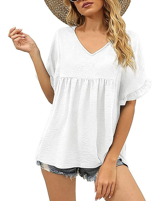 Bluse Avslappnet Rysje Loose Fit