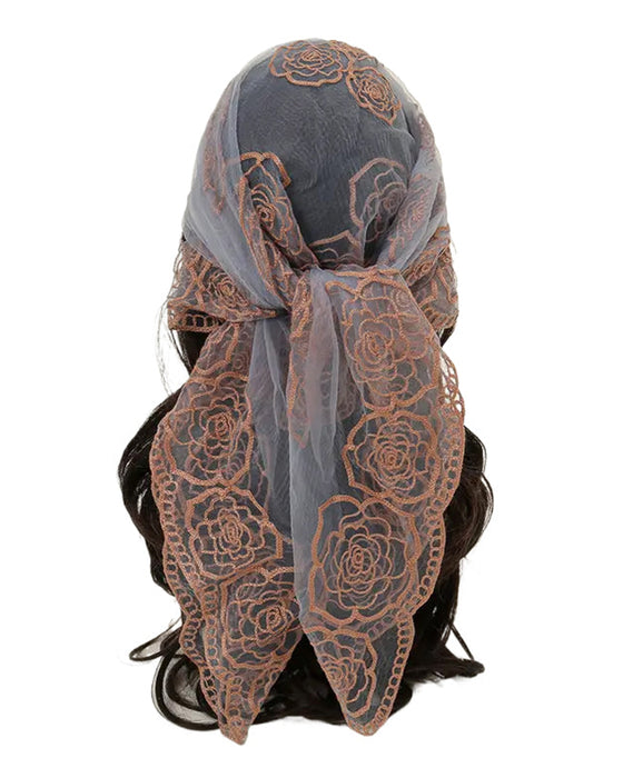 Blomstret Nett Scallop Design Bandana