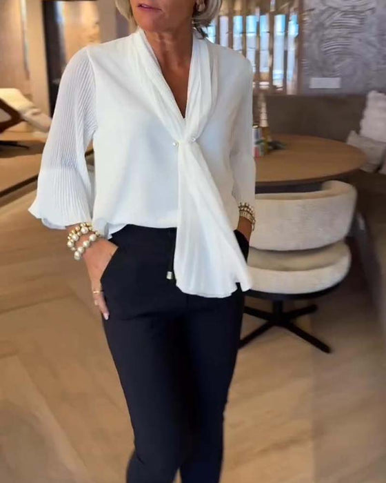 Bluse Klokkerme Bånd Elegant