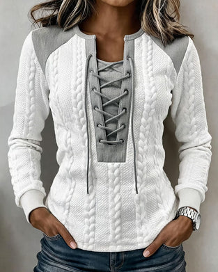 Topp Flettestrikk Patchwork Knyte Mote