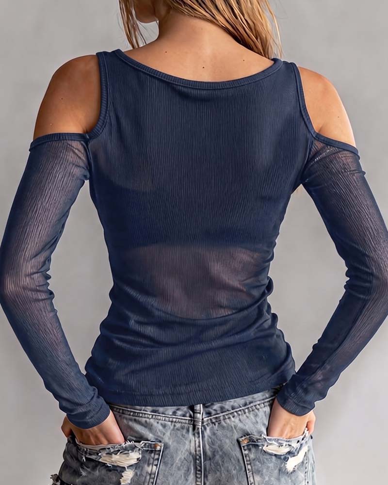 Bluse Kors Og Tvers V-Hals Off-Shoulder