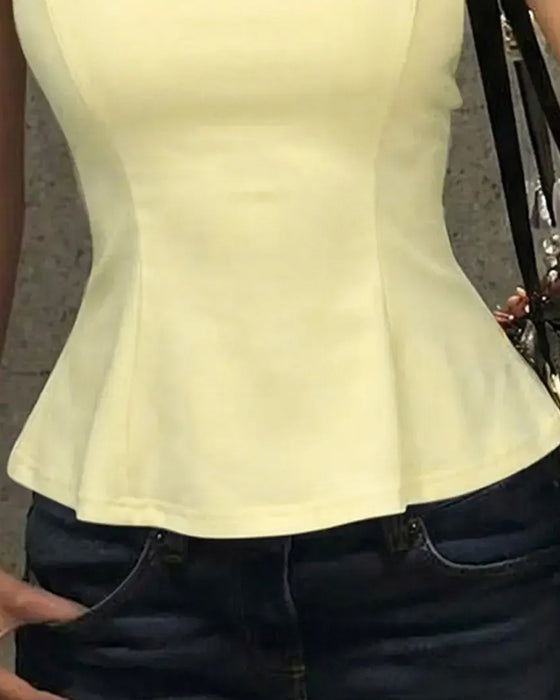 Tank Tops Halter Firkantet Hals Chic