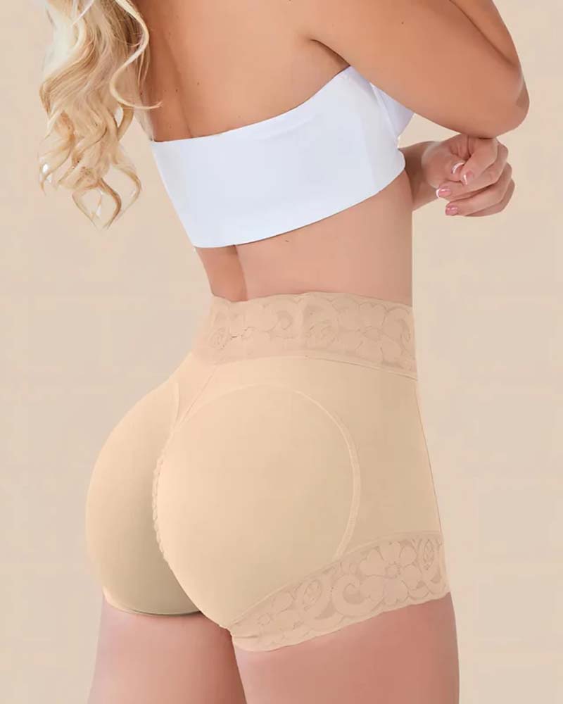 Kvinners Shorts Blonde Høy Midje Shapewear