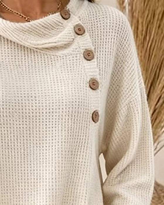 Knit Top Avslappet Skjerfekrage