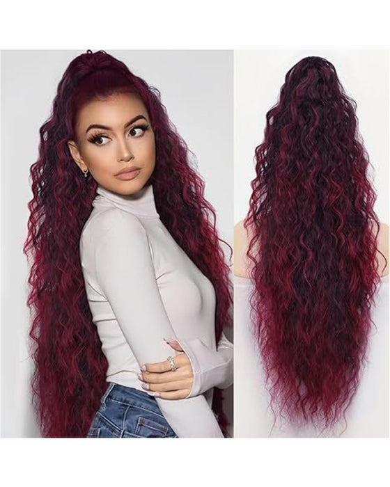 Krøllete Bølgete Krusete Hårforlengelse Med Hestehale