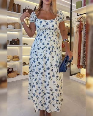 Kjole Stropp Splitt Blomst