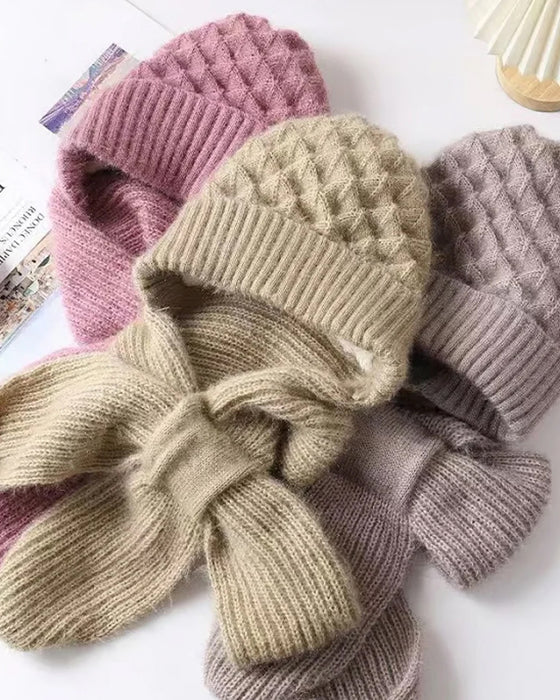 Vinter Allsidig Strikket Hette Skjerf For Kvinner