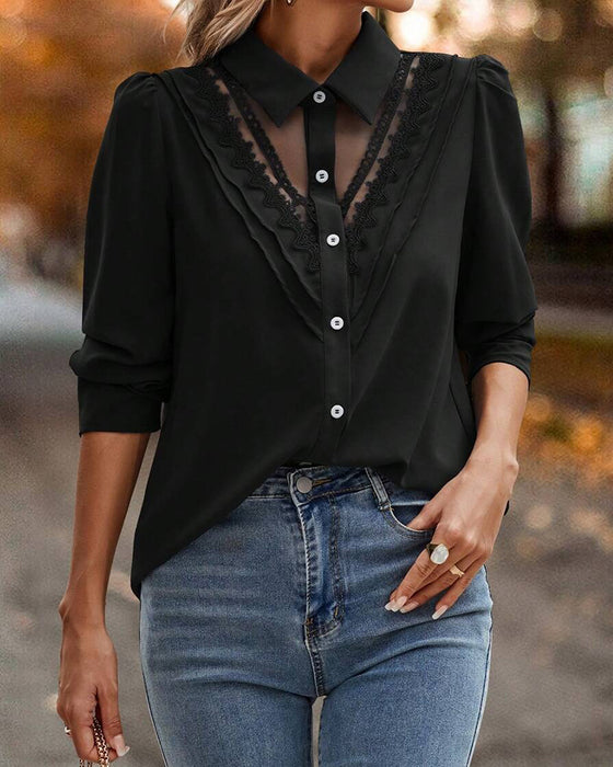 Bluse Puffermet Knipling Lappeteppe