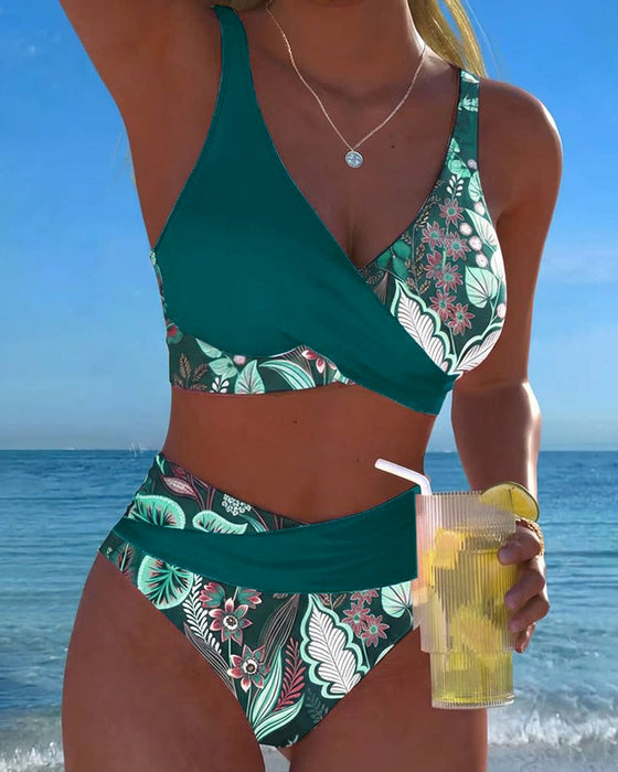 Bikini Kontrastfarge Motestil Blomst