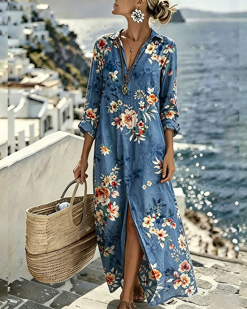 Kjole Blomstret Trykk Maxi