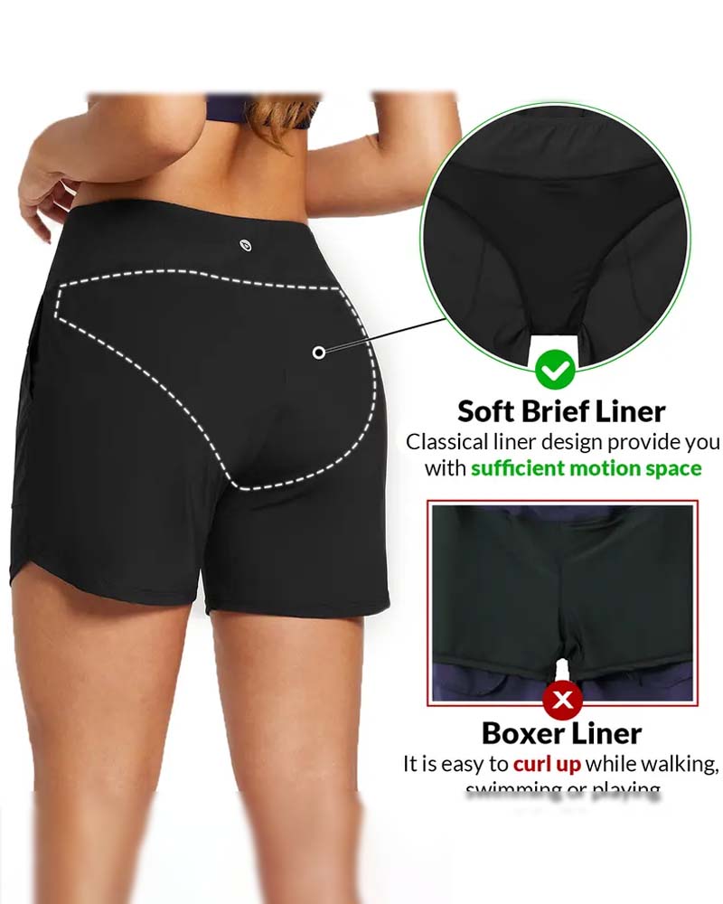 Shorts Høy Midje Splitt Sportslig Casual