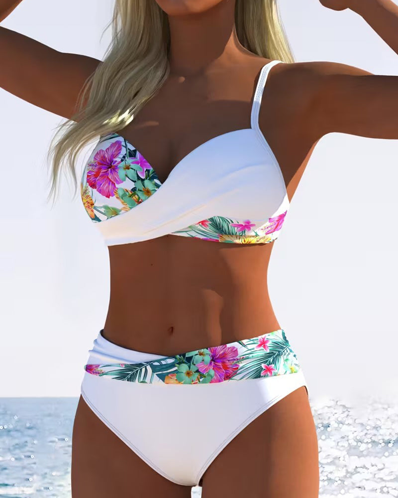 Bikini Bralette Stil Kontrast Trykk