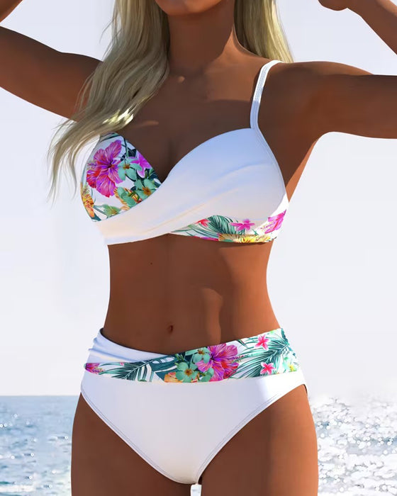 Bikini Bralette Stil Kontrast Trykk