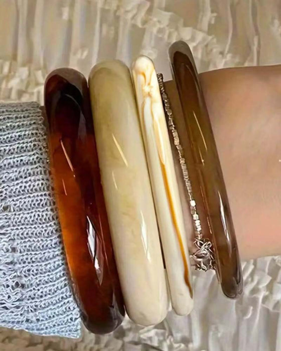 Vintage Harpiks Rav Akryl Armbånd Sett